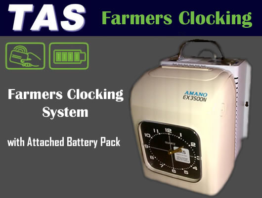 portable/Mobile Clocking system with Attached Battery Pack